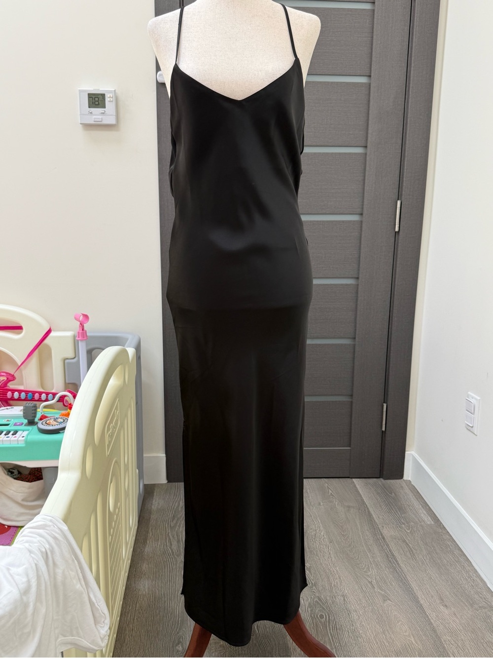 Topshop Black Satin Slip Maxi Dress